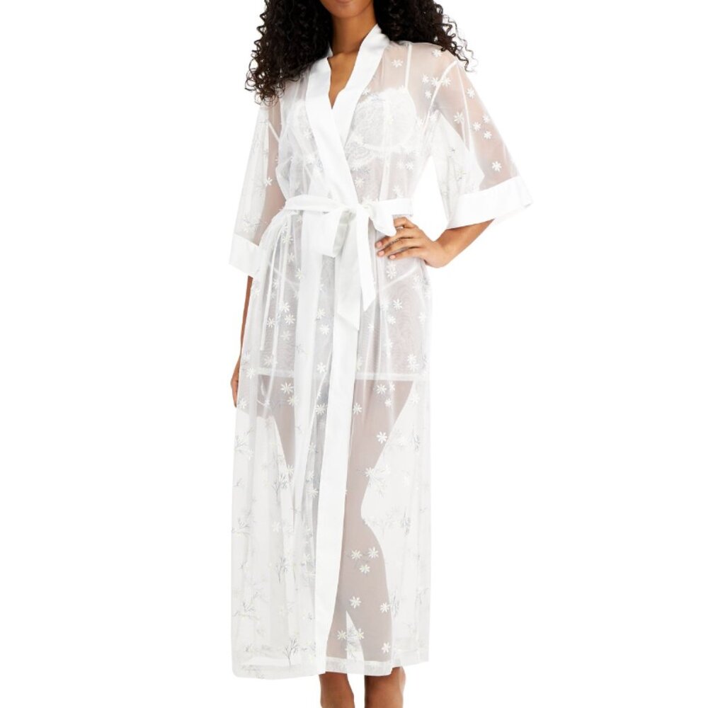 NWT International Concepts Intimates Sheer Embroidered Robe
